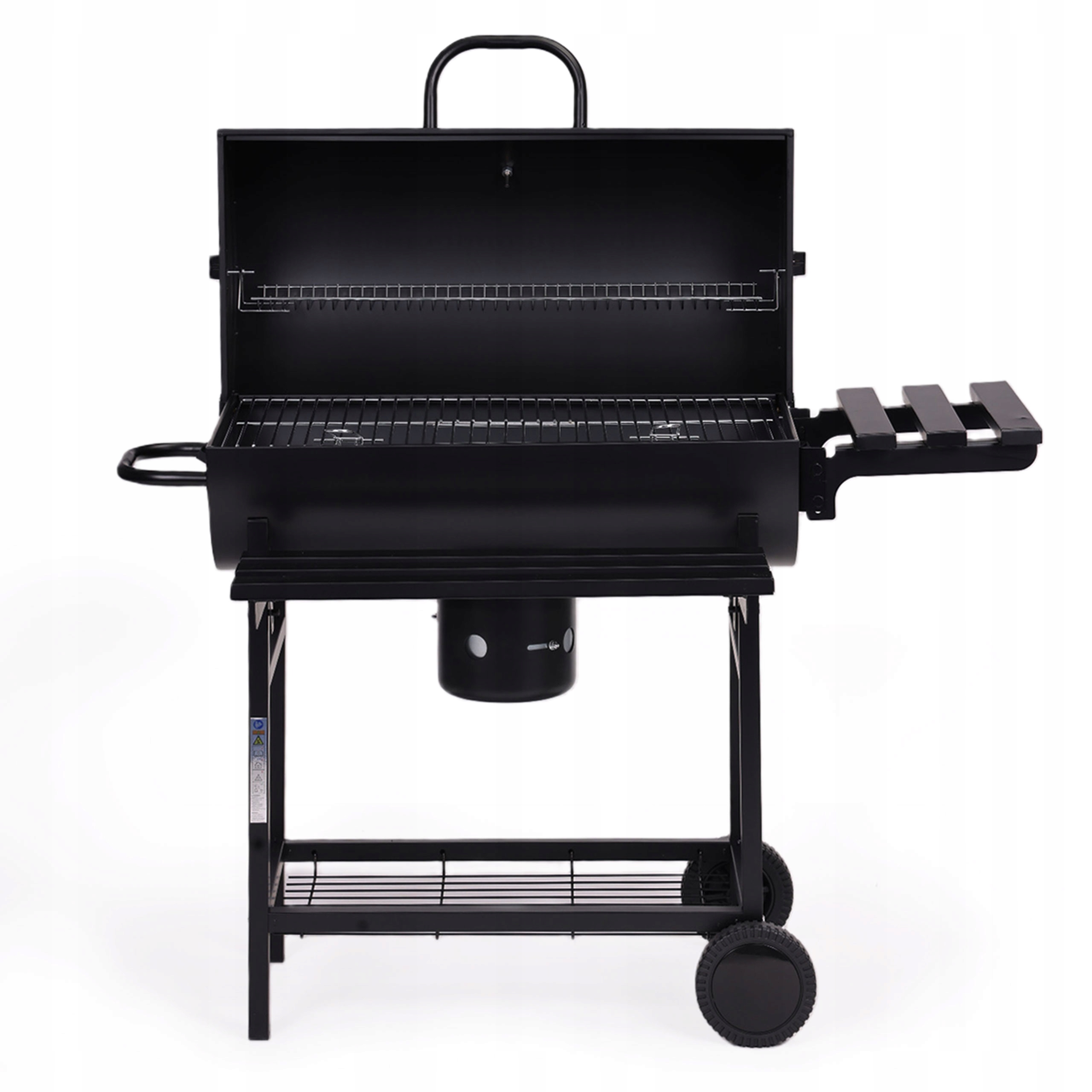 Duży Grill Węglowy XXL Ogrodowy Z Pokrywą Termometr Popielnik Przenośny