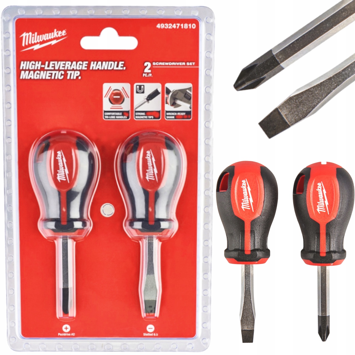 

Zestaw Krótkich Wkrętaków PZ2 SL6.5 Milwaukee 2szt