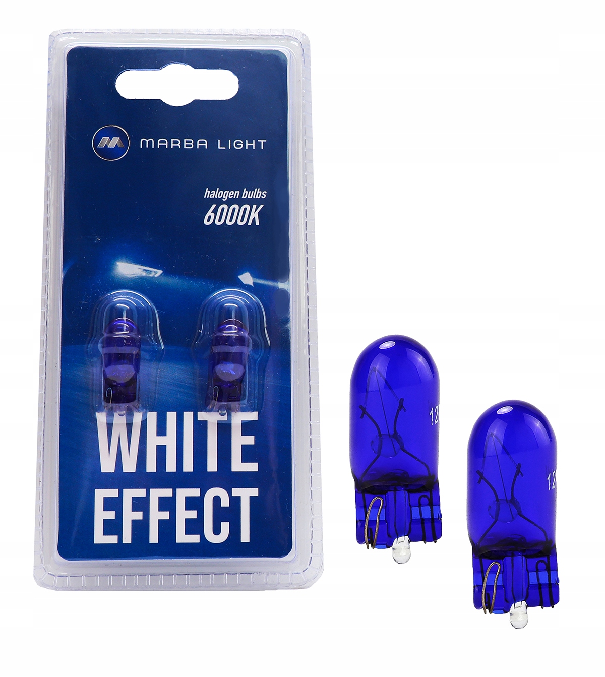2x Żarówki W5W T10 12V 5W Marba White Effect Białe 6000K Pozycyjne Xenon
