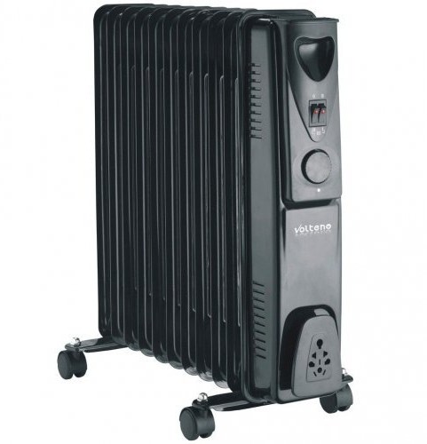 Elektrický olejový radiátor 13 žeber černý 2500 W