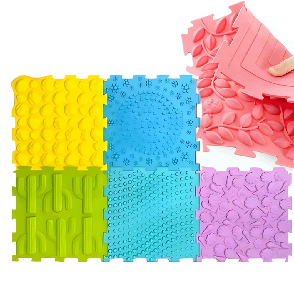 Mata Sensoryczna Puzzle Ścieżka Ortopedyczna Masaż Stóp Dla Dzieci 6 Szt.