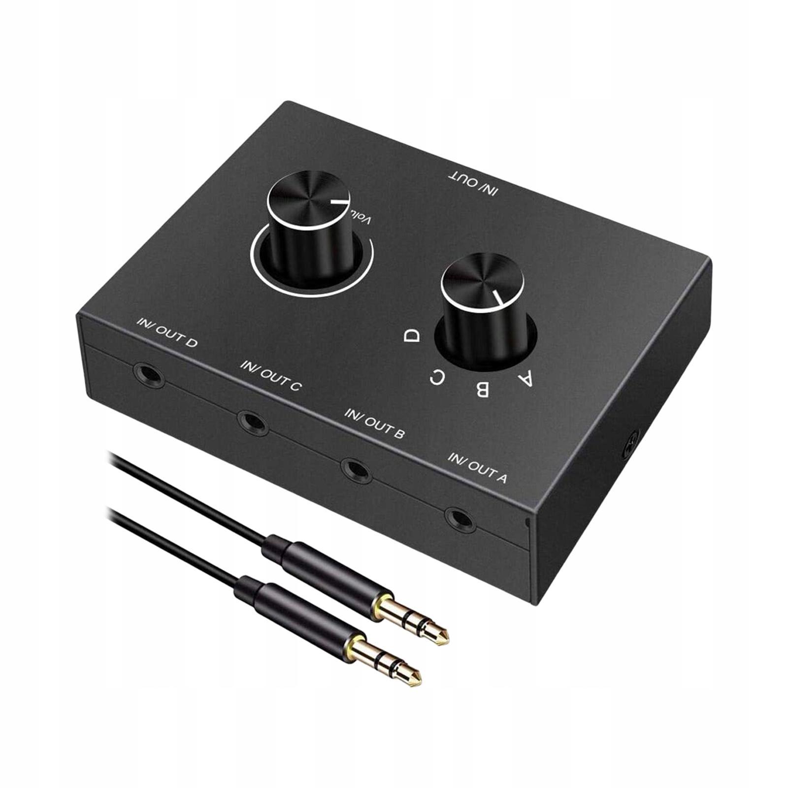 Przełącznik audio 3.5 mm Przenośny z kablem audio 3.5 mm