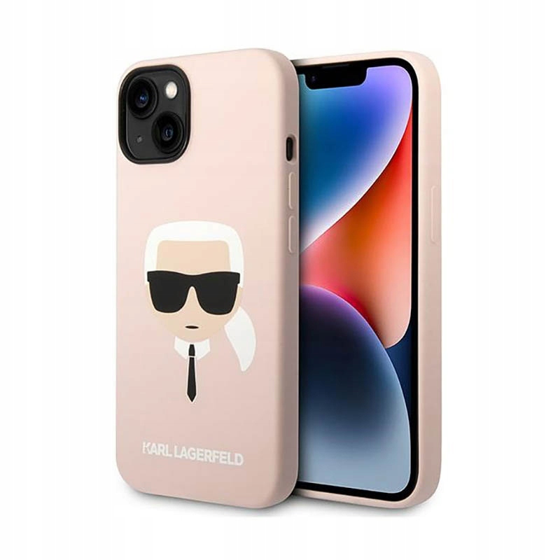 Karl Lagerfeld Silicone Ikonik Karl`s Head Pouzdro pro iPhone 14 Plus (růžové)