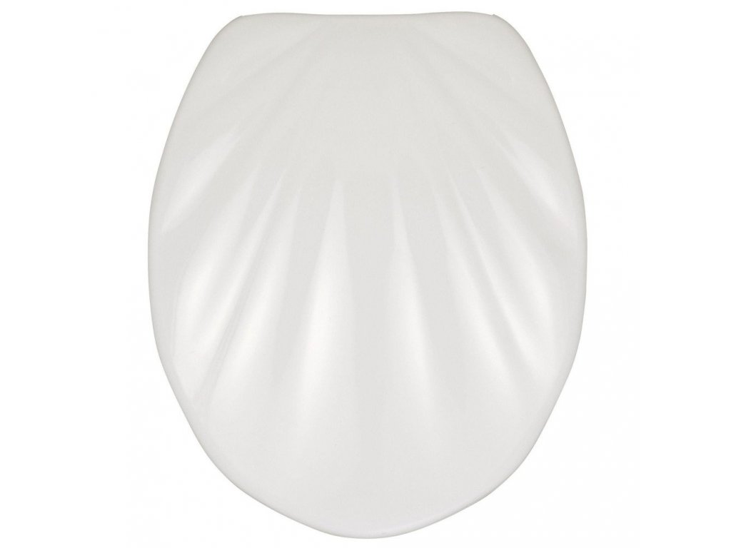 Biele Wc sedátko s ľahkým zatváraním Wenko Premium Sea Shell, 45,5 x 38 cm