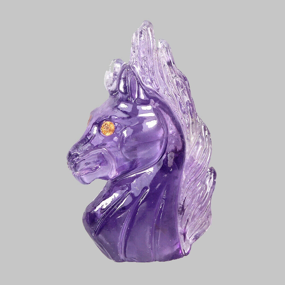 Přírodní kámen ametyst 38.84ct vyřezávaný kůň Aaa