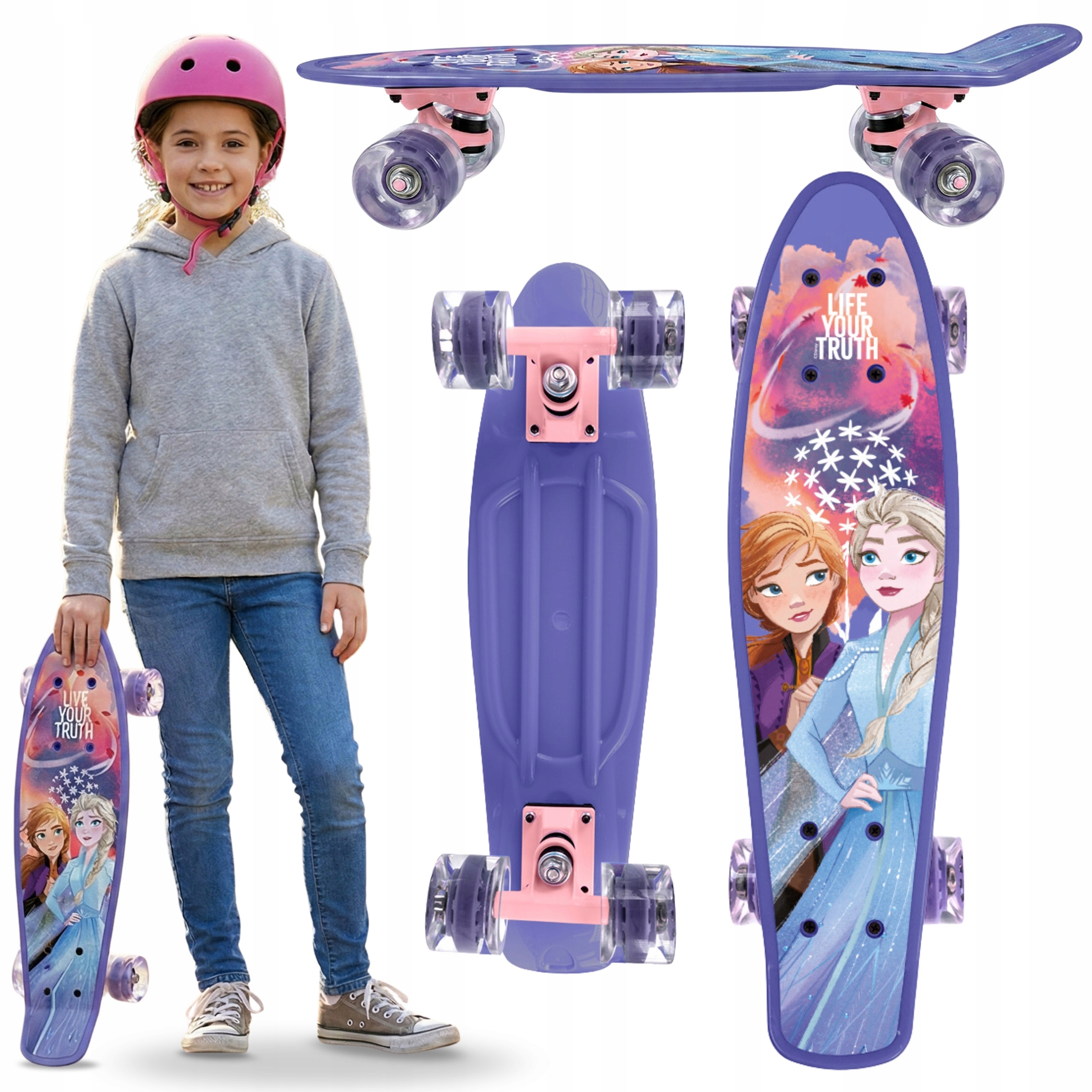 Disney Kraina Lodu deskorolka Fiszka 55cm deska Stabilna od 20-50 kg