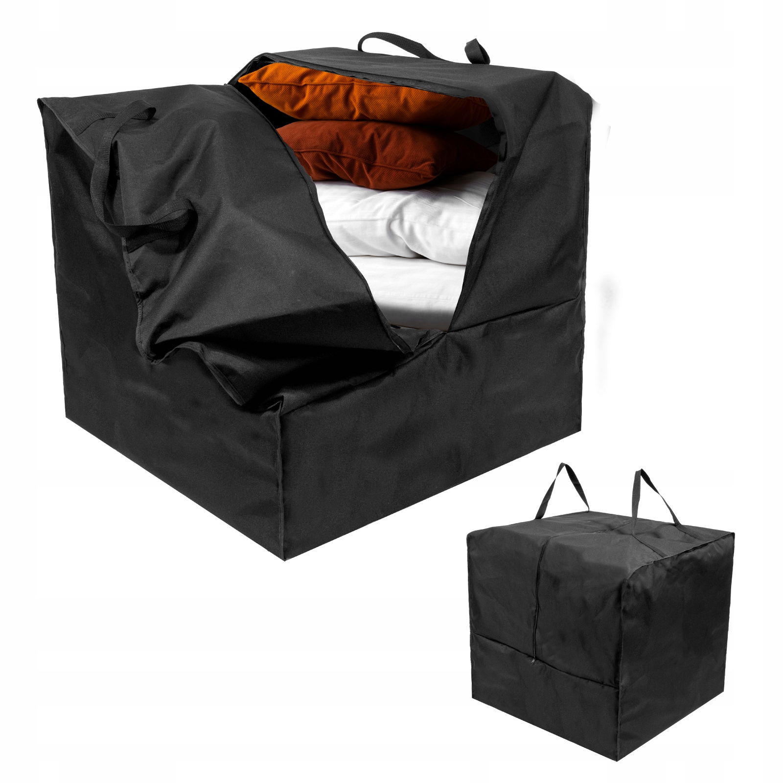 Obal na polštáře 80 cm x 80 cm x 60 cm, mrazuvzdorný, černý