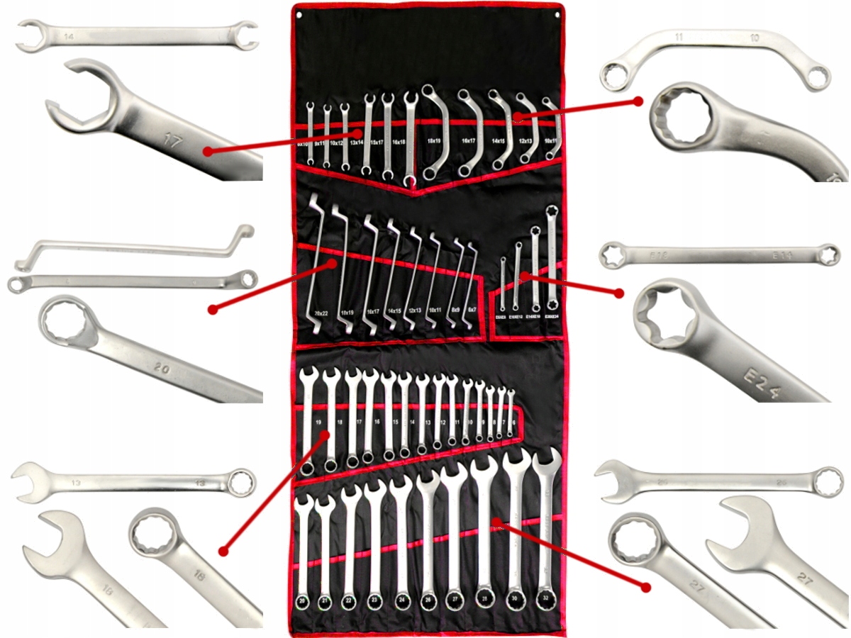 KLUCZE PLASKO OCZKOWE 6 32 TORX ZESTAW KLUCZY 47el Brand Mar Pol