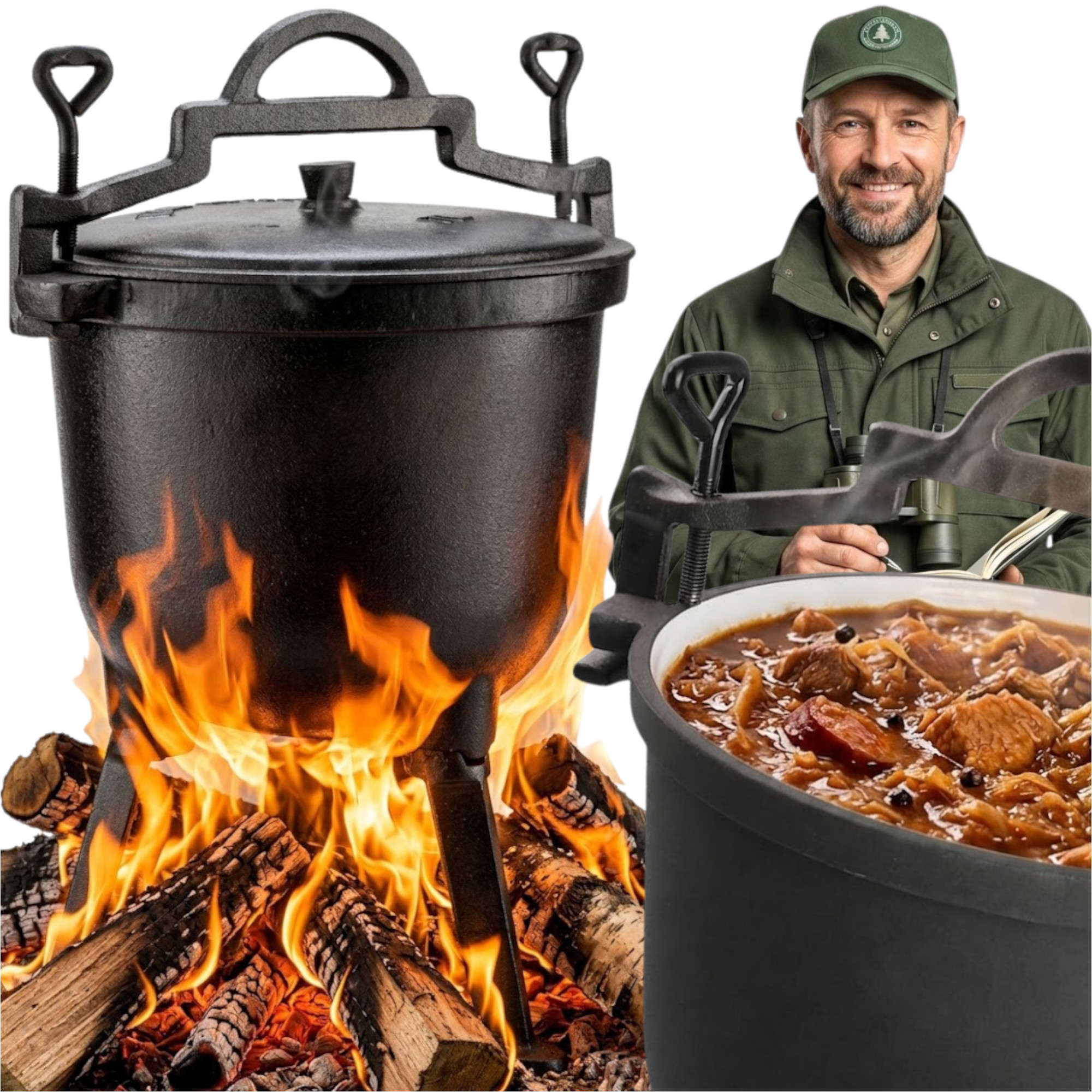 Lovecký Kotlík Ze Smaltu, Maďarský Hrnec S Smaltovanou Povrchovou Úpravou XL, 8 Kg