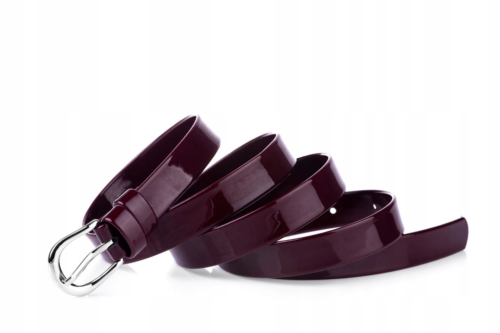 

Pasek damski klasyczny bordowy lakier 2 cm