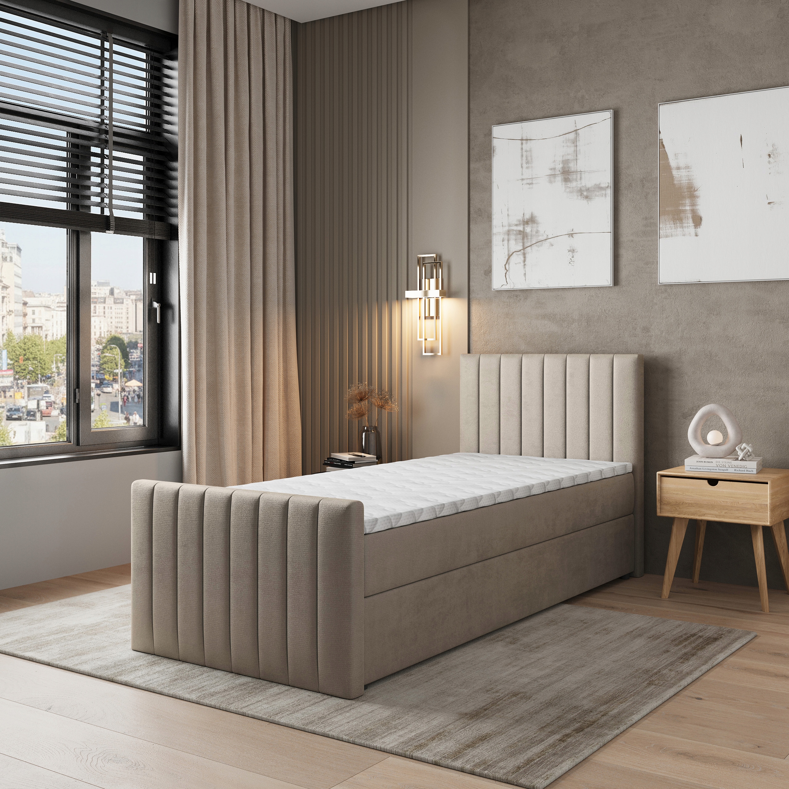 Jednolůžko Arion 80x200 cm s matrací Jednolůžkové Pro Mládež béžové