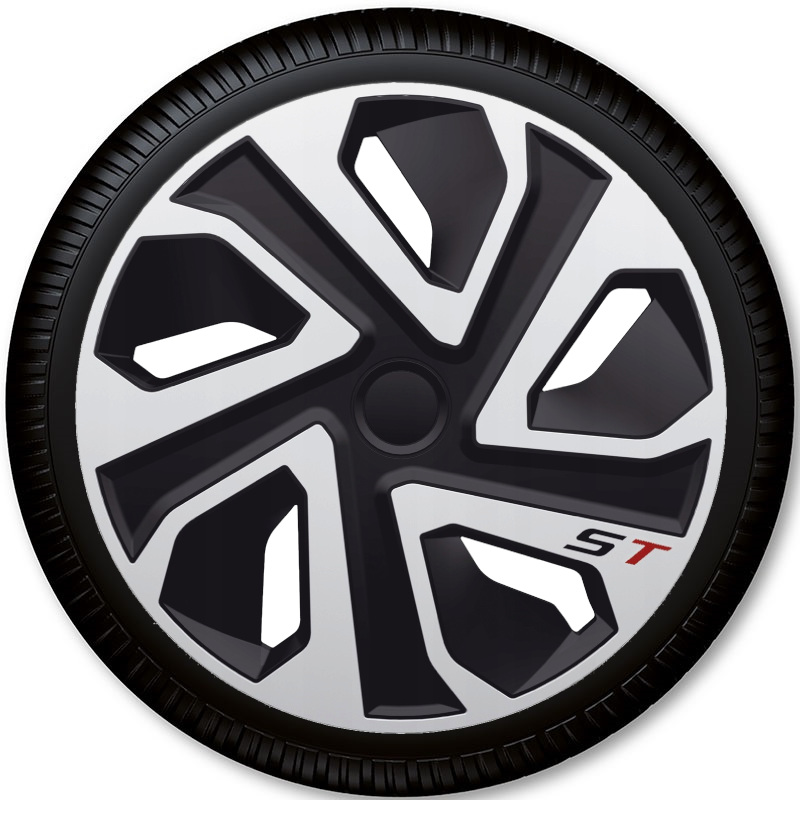 KOŁPAKI 15" SILVER BLACK komplet 4 szt. UNIWERSALNE wszystkie MARKI do auta EAN (GTIN) 5906438200454