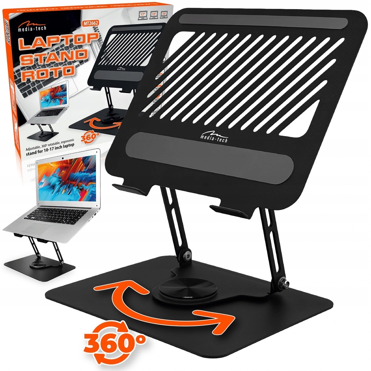 Otočná, ergonomická podložka pod notebook 10-17 Notebook Stand Roto MT2662