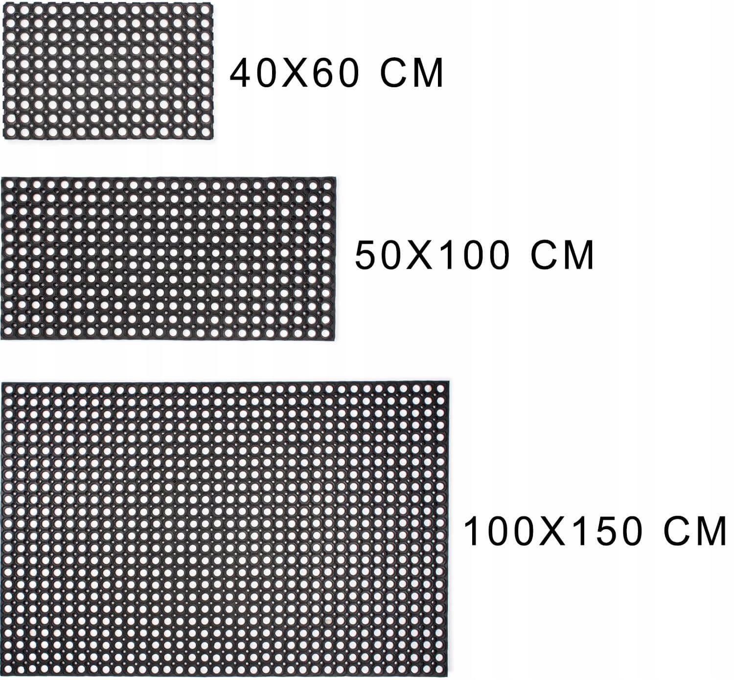 WYCIERACZKA WEJŚCIOWA AŻUROWA GUMOWA ZEWNĘTRZNA POD DRZWI DO BUTÓW 100X150 Szerokość produktu 100 cm