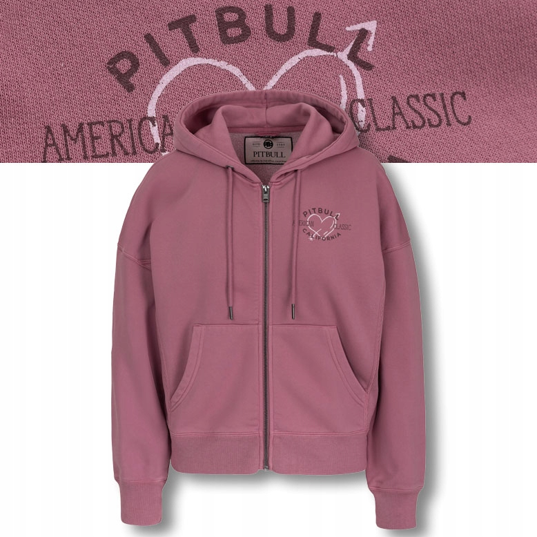 Dámská Rozepínací mikina s kapucí Oversize Pitbull Washed Manzanita Heart