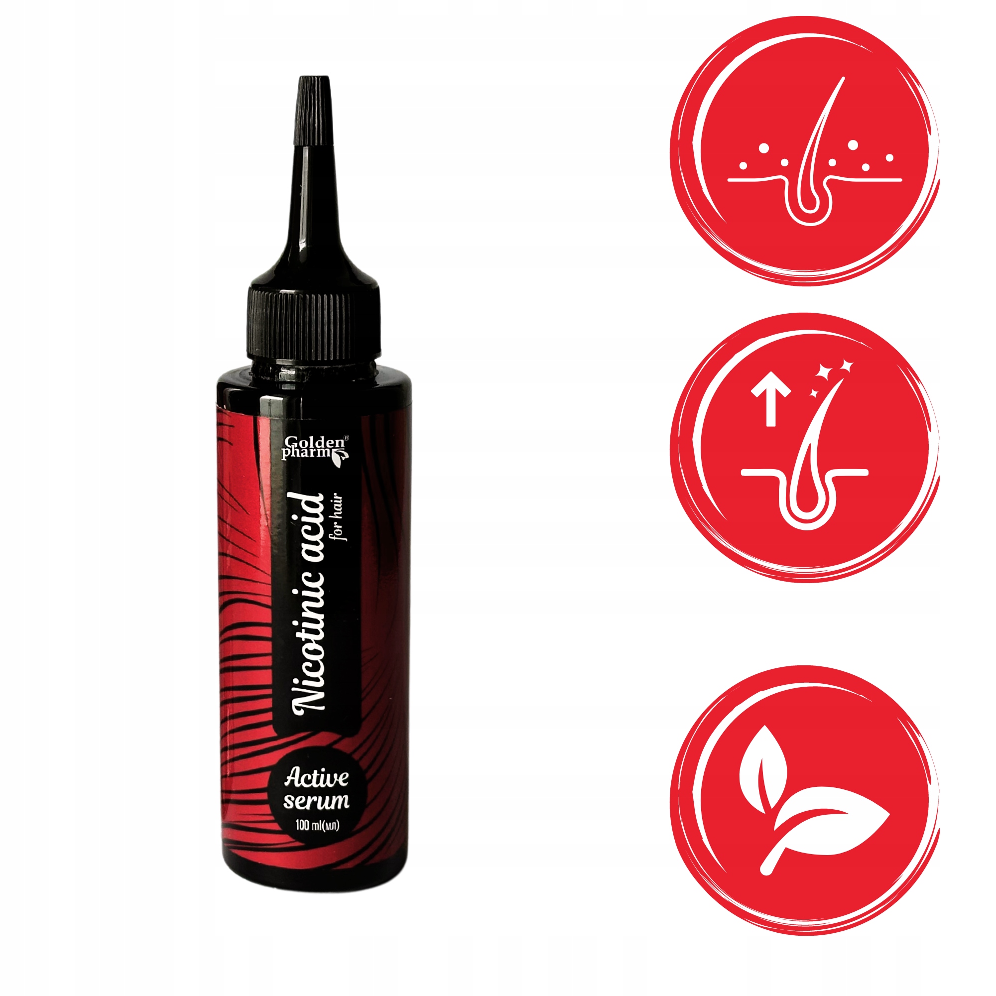 SERUM STYMULATOR AKTYWATOR WZROSTU WŁOSÓW KWAS NIKOTYNOWY NIACYNA 100 ml Marka Aram