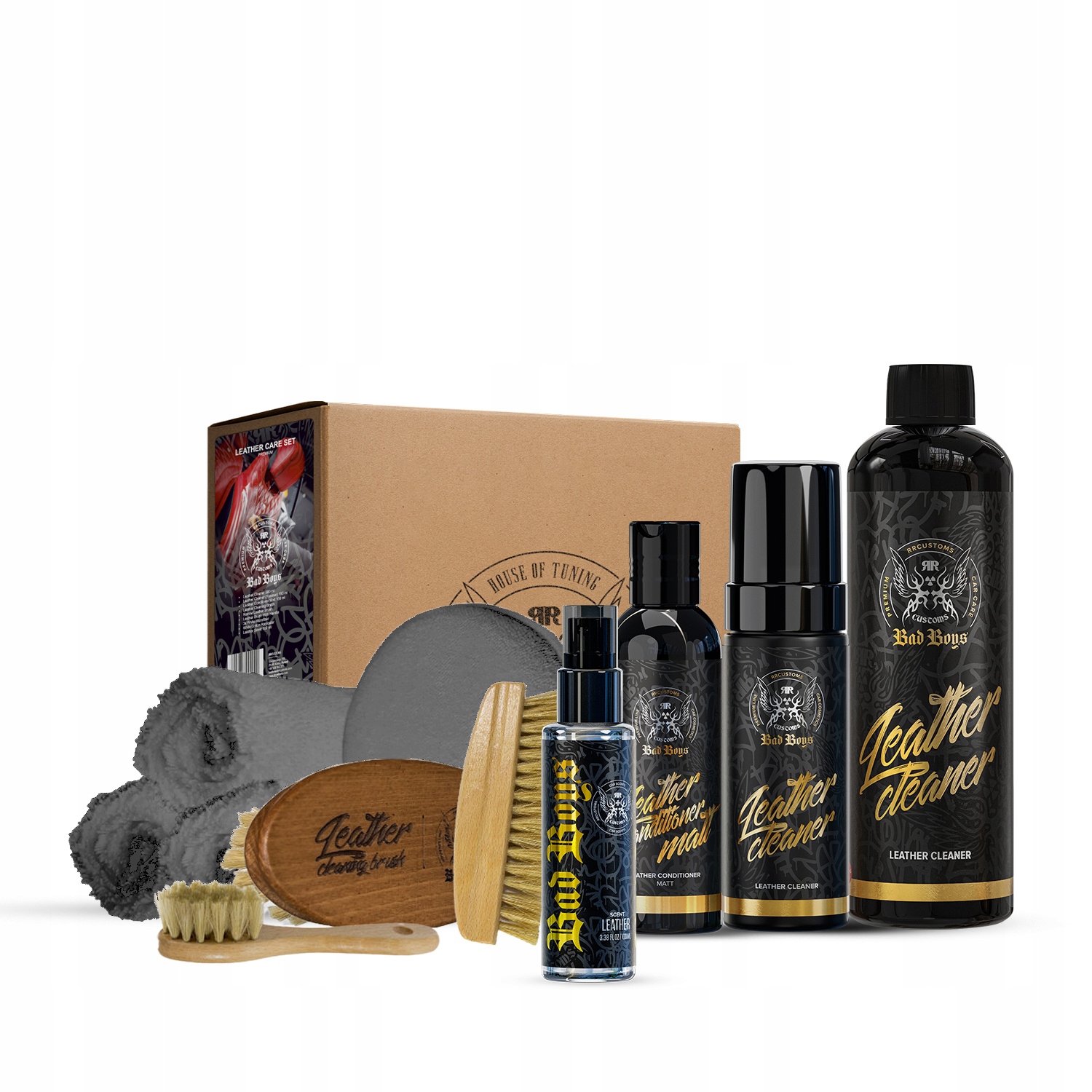 Rr Customs BadBoys Leather Care Set Premium Zestaw do czyszczenia skór