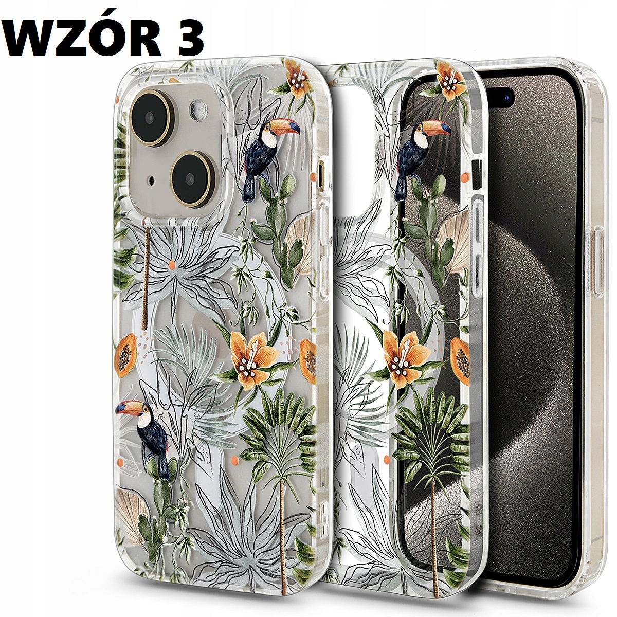 Etui do iPhone 13 iPhone 14 do MagSafe 360° WZORY CASE + SZKŁO OCHRONNE Kod producenta etui_iphone 13/14_kwiaty wzór