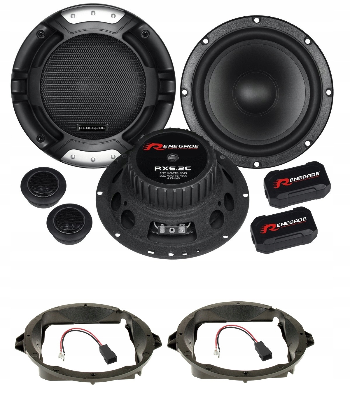 Automobilové reproduktory 165 mm Renegade RX6.2C Audi A4 B5 Polička Zadná Vzdialenosť
