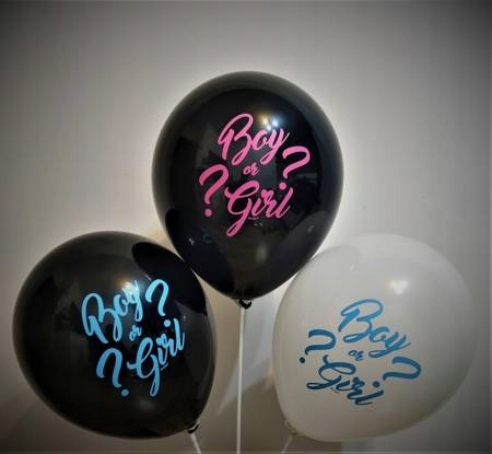 Balony gumowe z nadrukiem BOY OR GIRL?