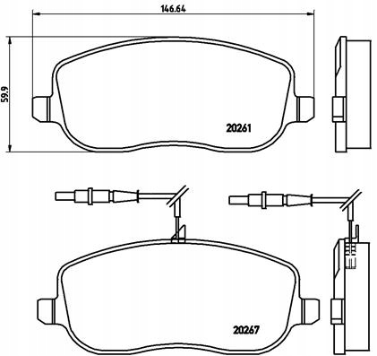 КОЛОДКИ ДИСКОВЫЕ ТОРМОЗНОЕ C. C8\/JUMPY - 19,3MM P\/T Z CZUJN. ШТУКИ BREMBO фото 4