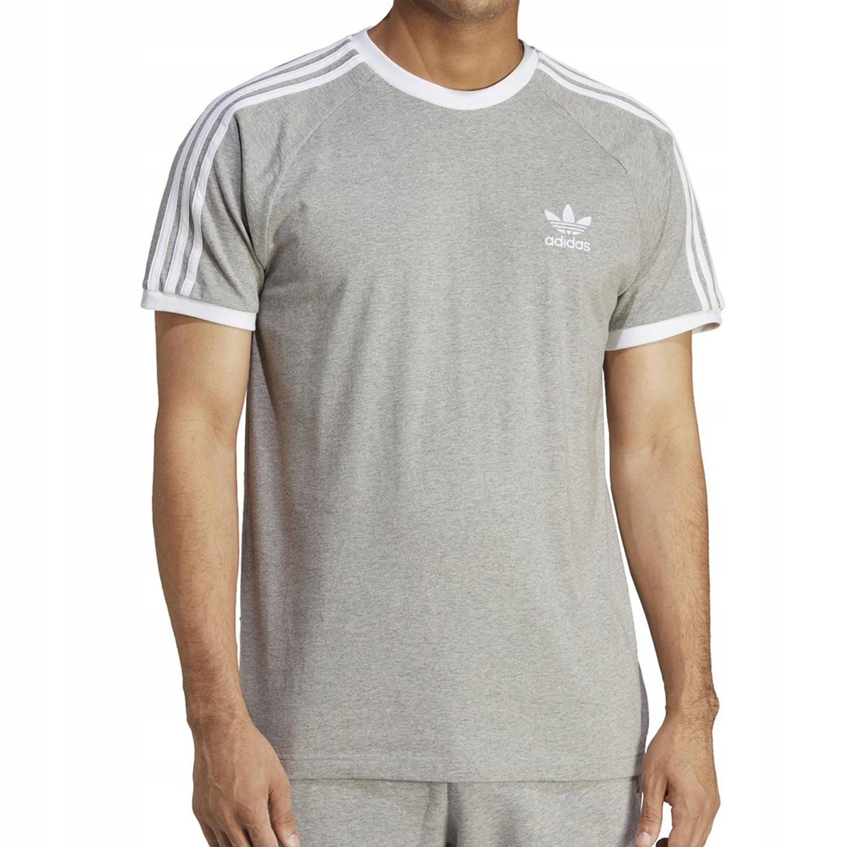 Adidas szara koszulka t-shirt męski klasyczny bawełna IA4848 M