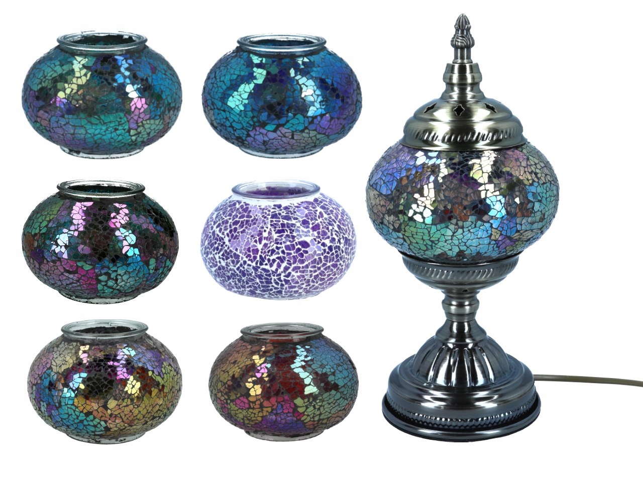 Stolová lampa – jednoduché tienidlo, viacfarebná