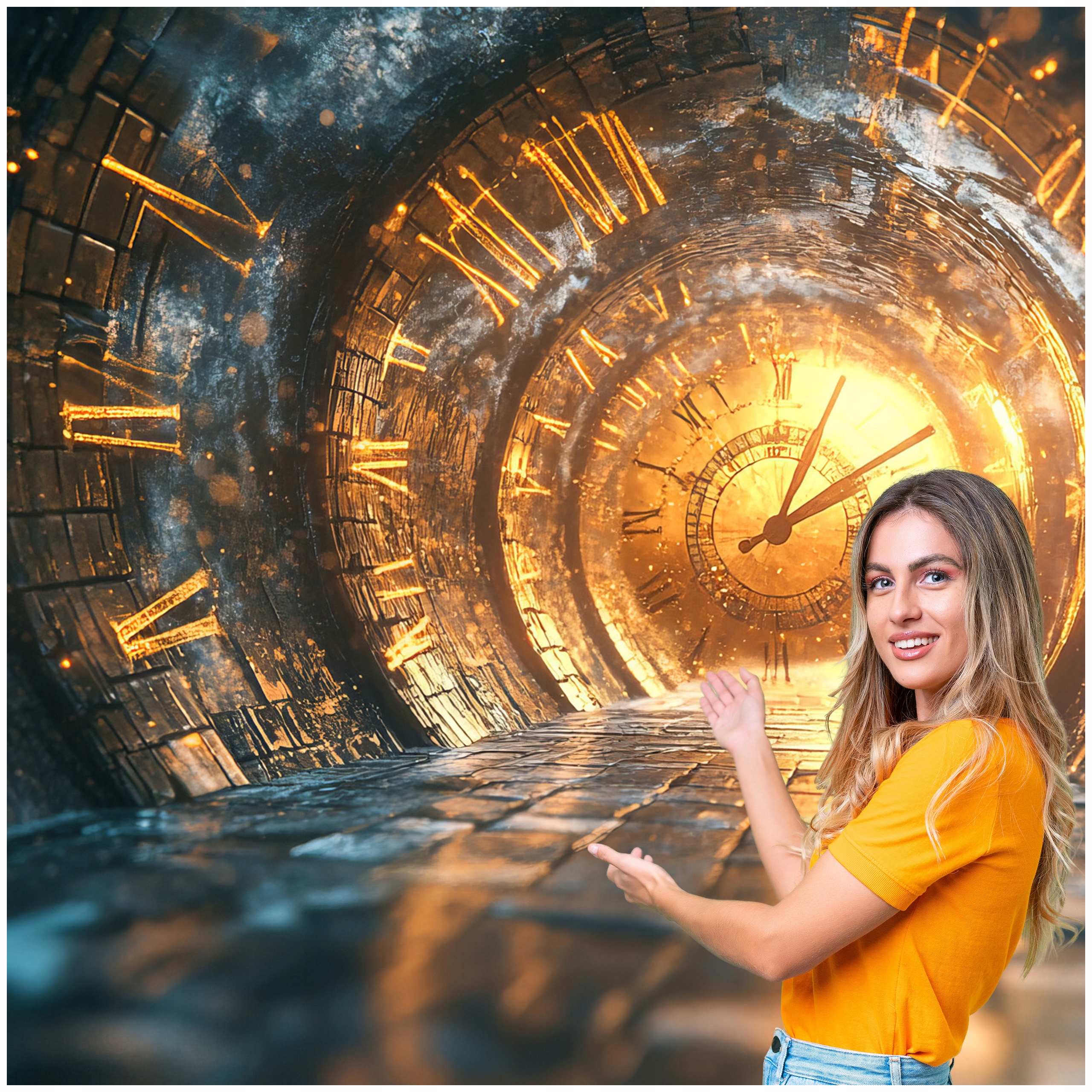 Fototapeta 3D Tunel Chodba Abstraktní časoprostorová 490x260 TUN19F