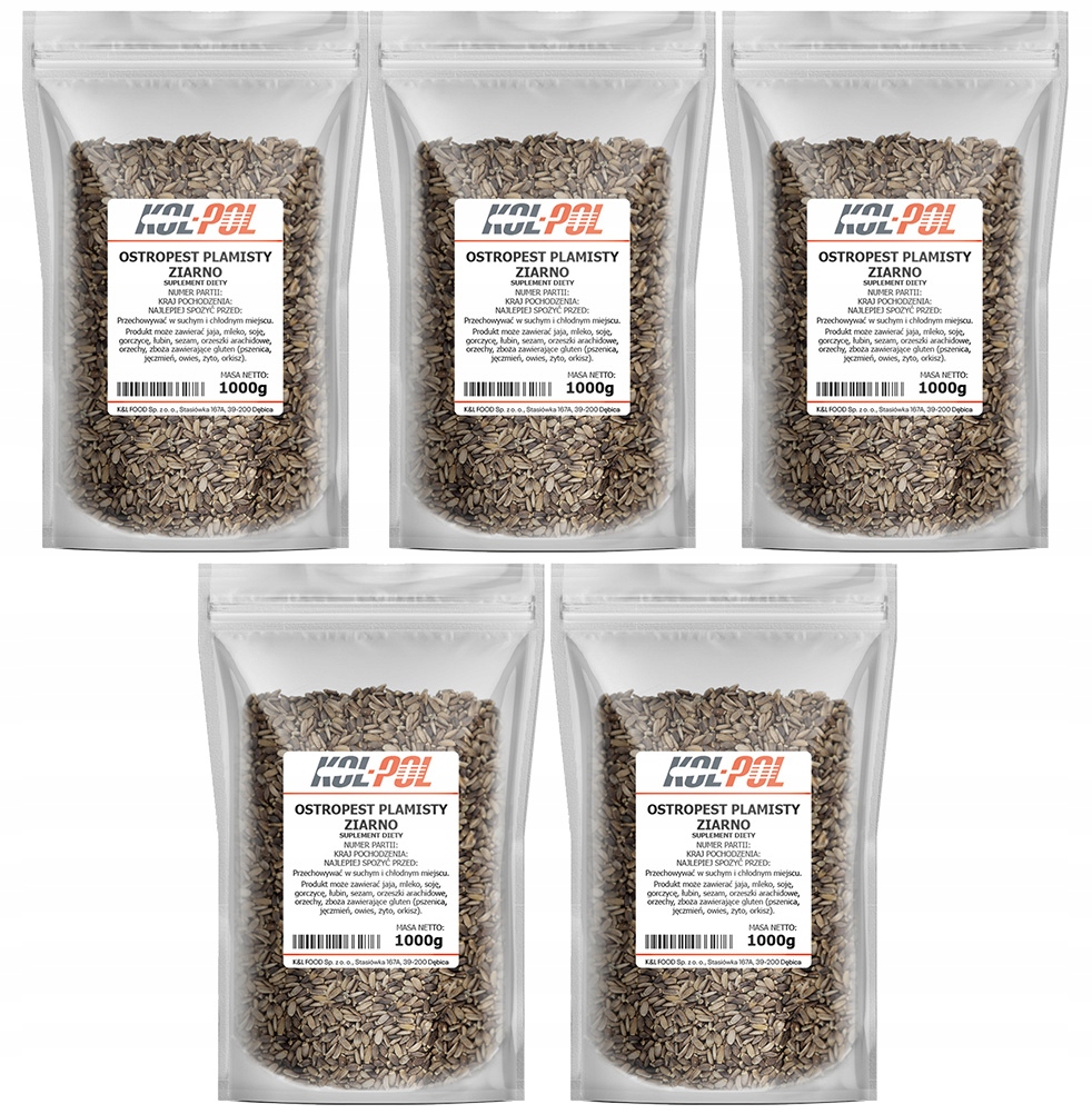 Ostropest Plamisty Ziarno 5kg Naturalny Suplement diety jakość Kol-Pol