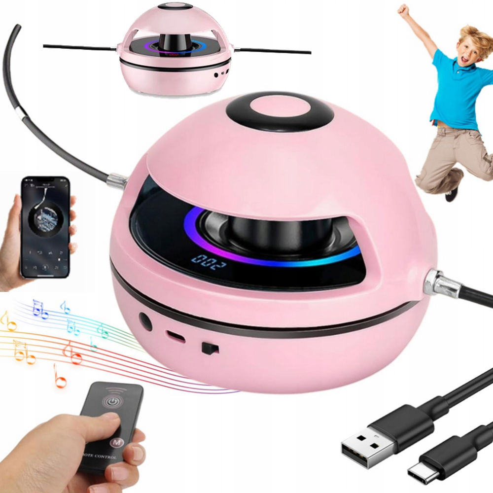 Skakanka Muzyczna Automatyczna Inteligentna Różowa Led +pilot +głośnik