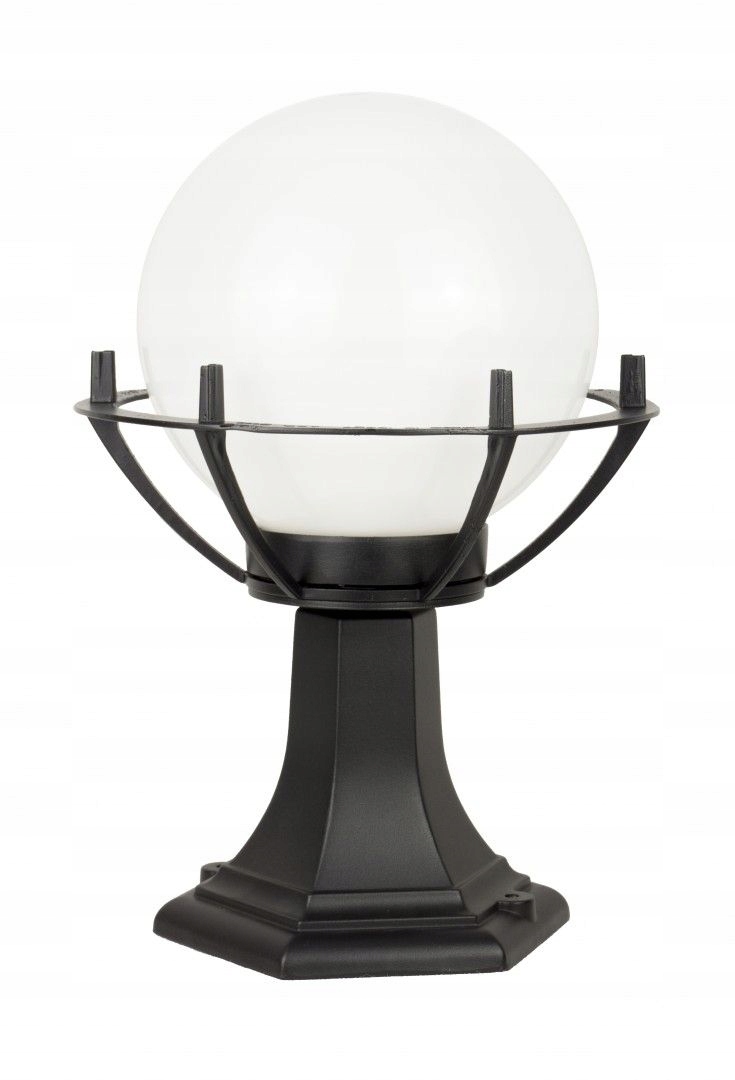 Zahradní stojací lampa koule 20 cm bílá nebo kouřová černá 39 cm Su-ma