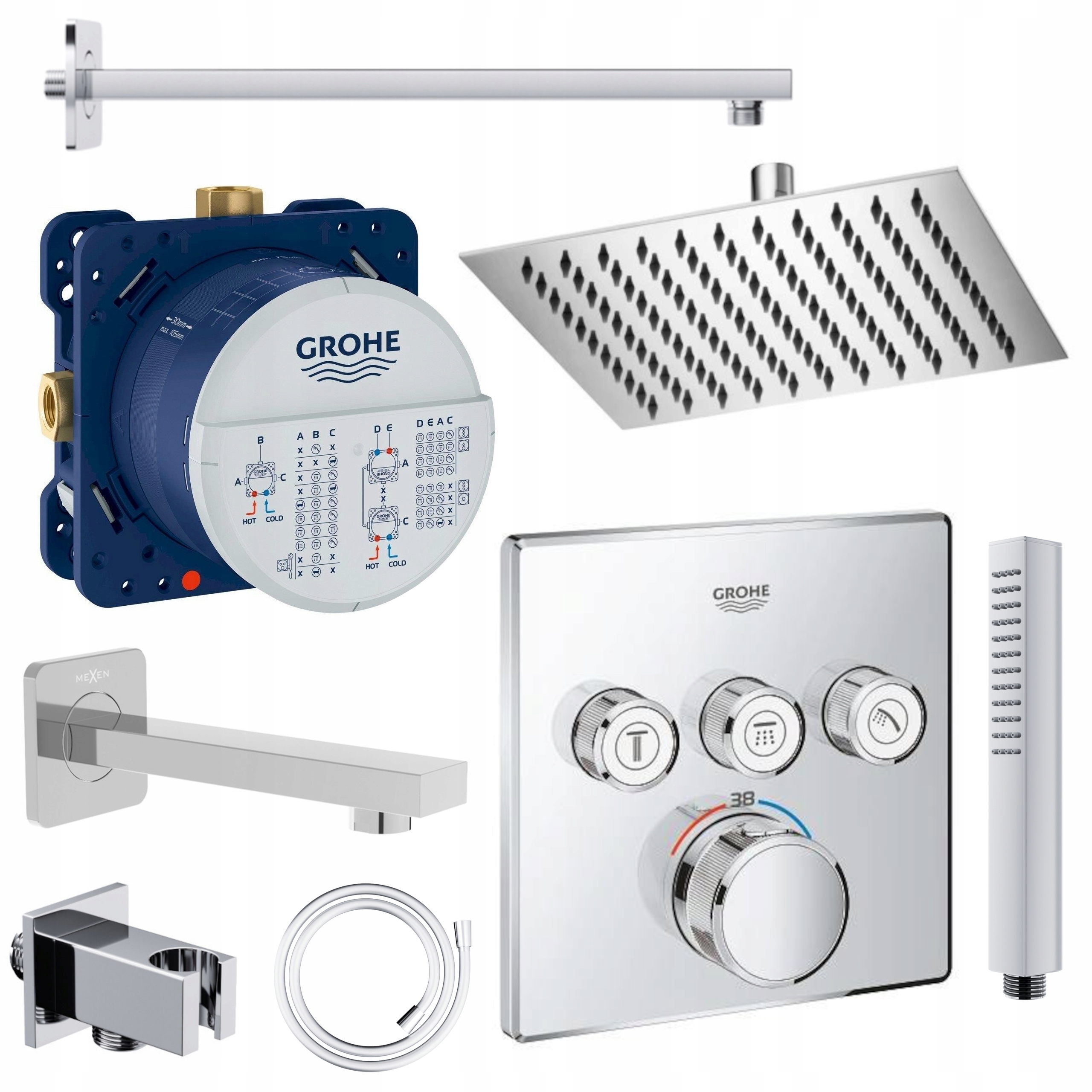 Sprchový Set Podomítková Baterie Grohe Termostat Hadice