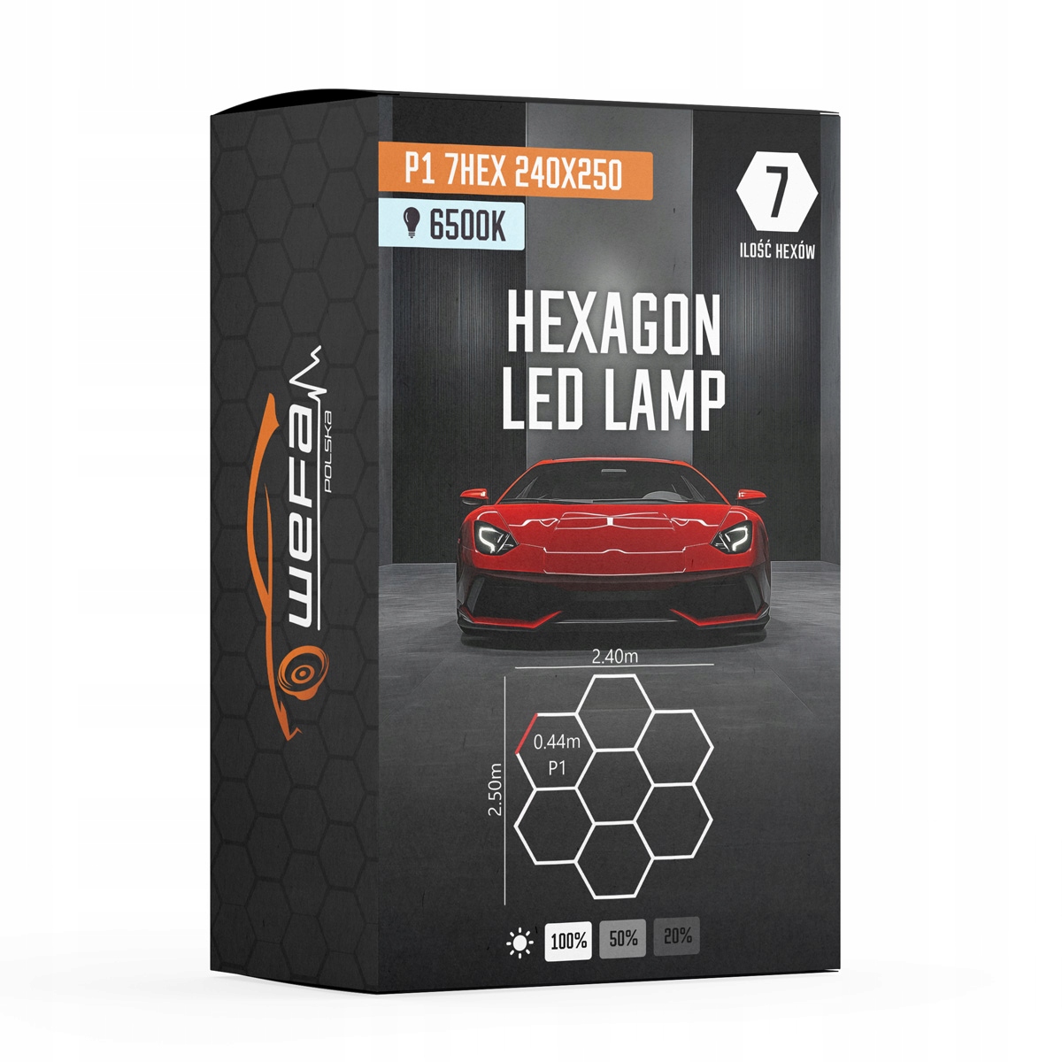 3 režimy jasu Lampa Hq Led Hexagon P1 7HEX 240x250 Dílna Garáž Obývací pokoj