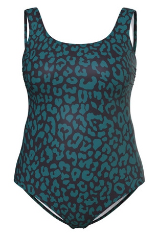 Ulla Popken Dámské Jednodílné Plavky Černé Vzor 50/52 J9A