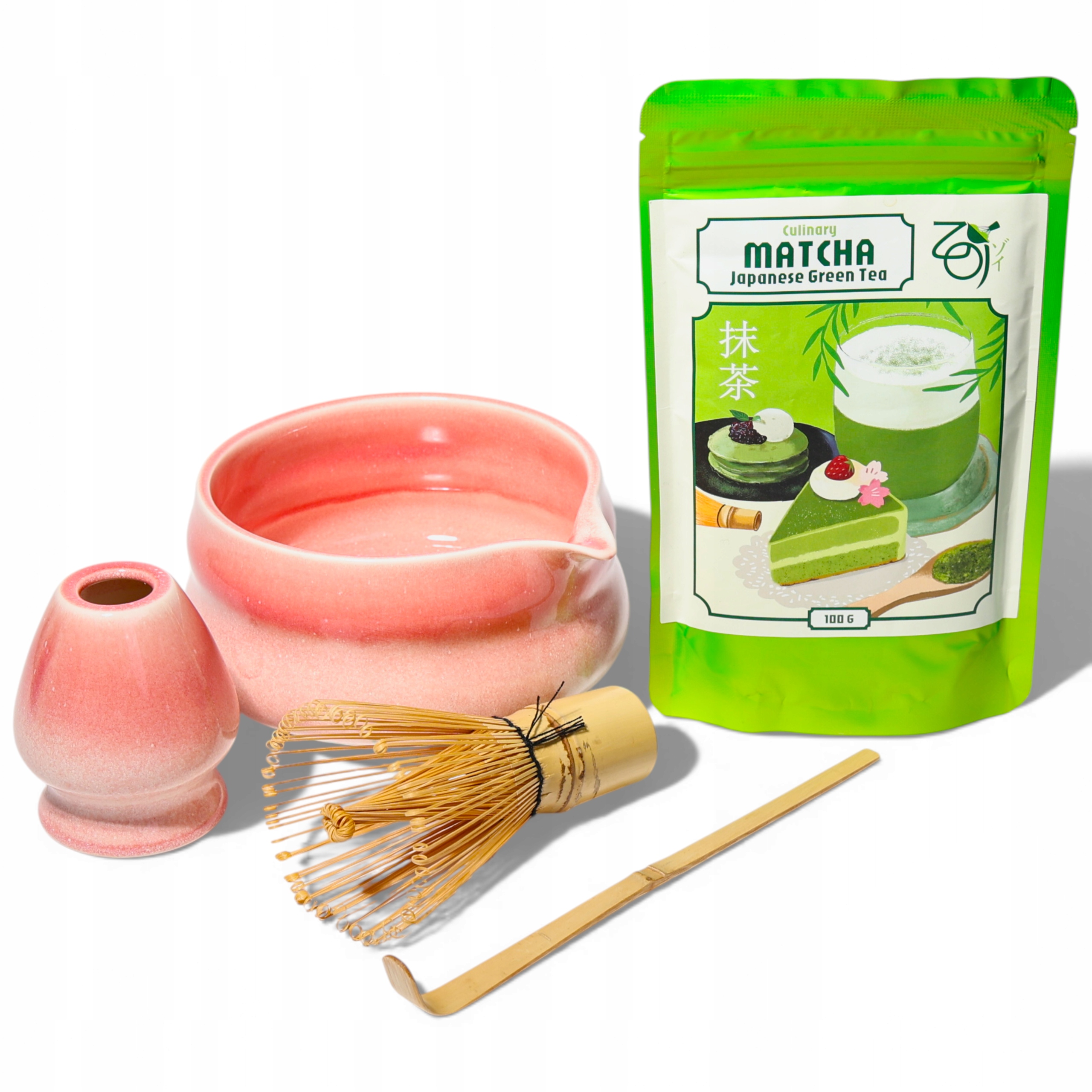 Levně Sada na výrobu Matchy Sakura Keramická Zoi s čajem 4dílná