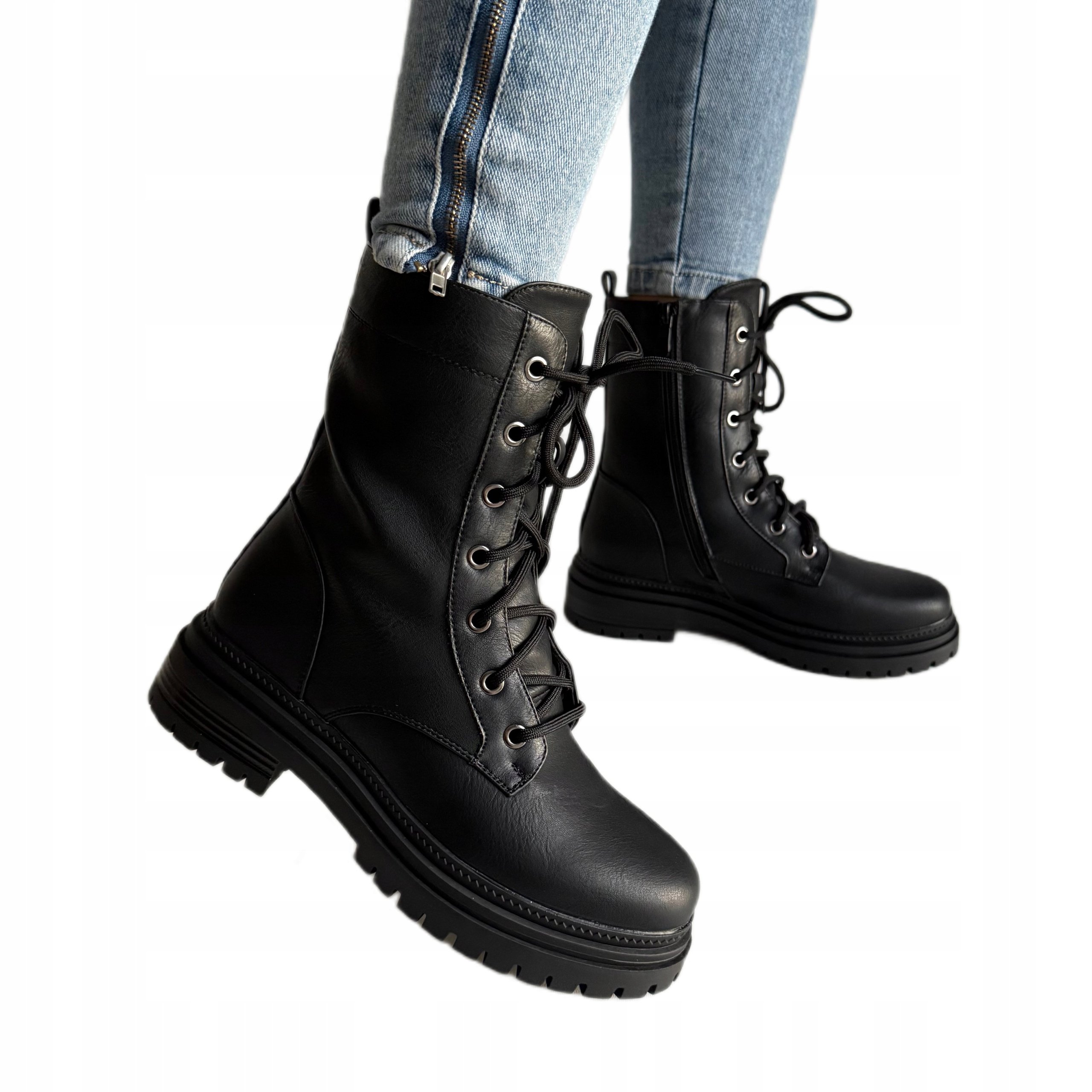 Dámské kotníkové boty černé workery trapery klasické zateplené velikost 36