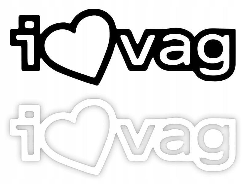 I Love VAG - Naklejka na samochód na auto KOLOR
