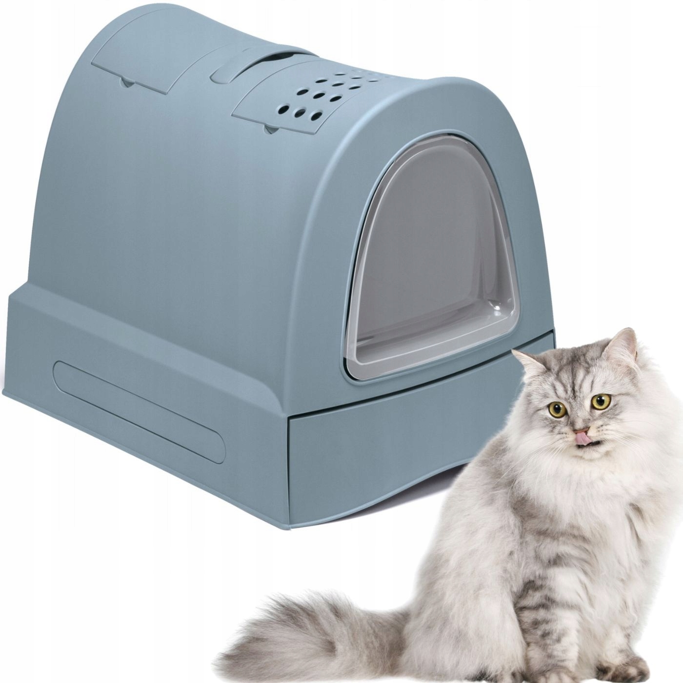 Kuweta Imac Zuma blue toaleta dla kota zamknięta niebieska