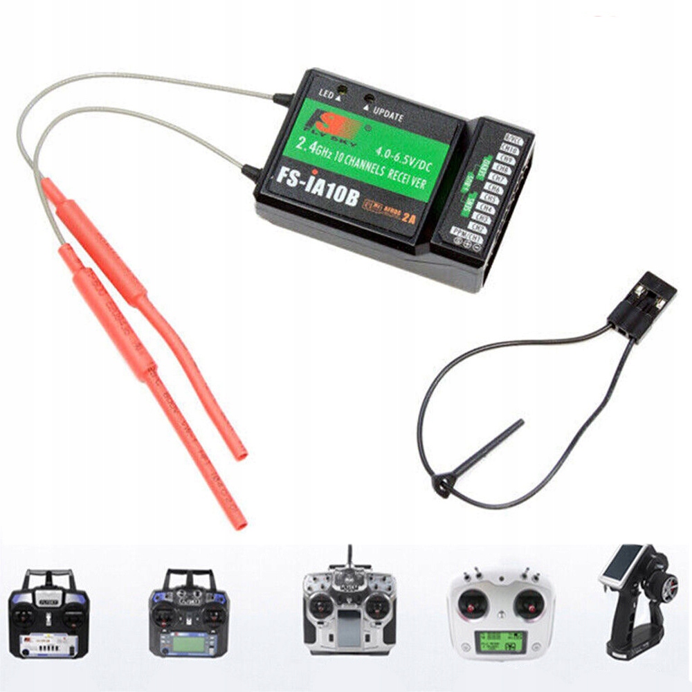 Přijímač FlySky 2,4GHZ FS-iA10B 10CH Rc jakoar