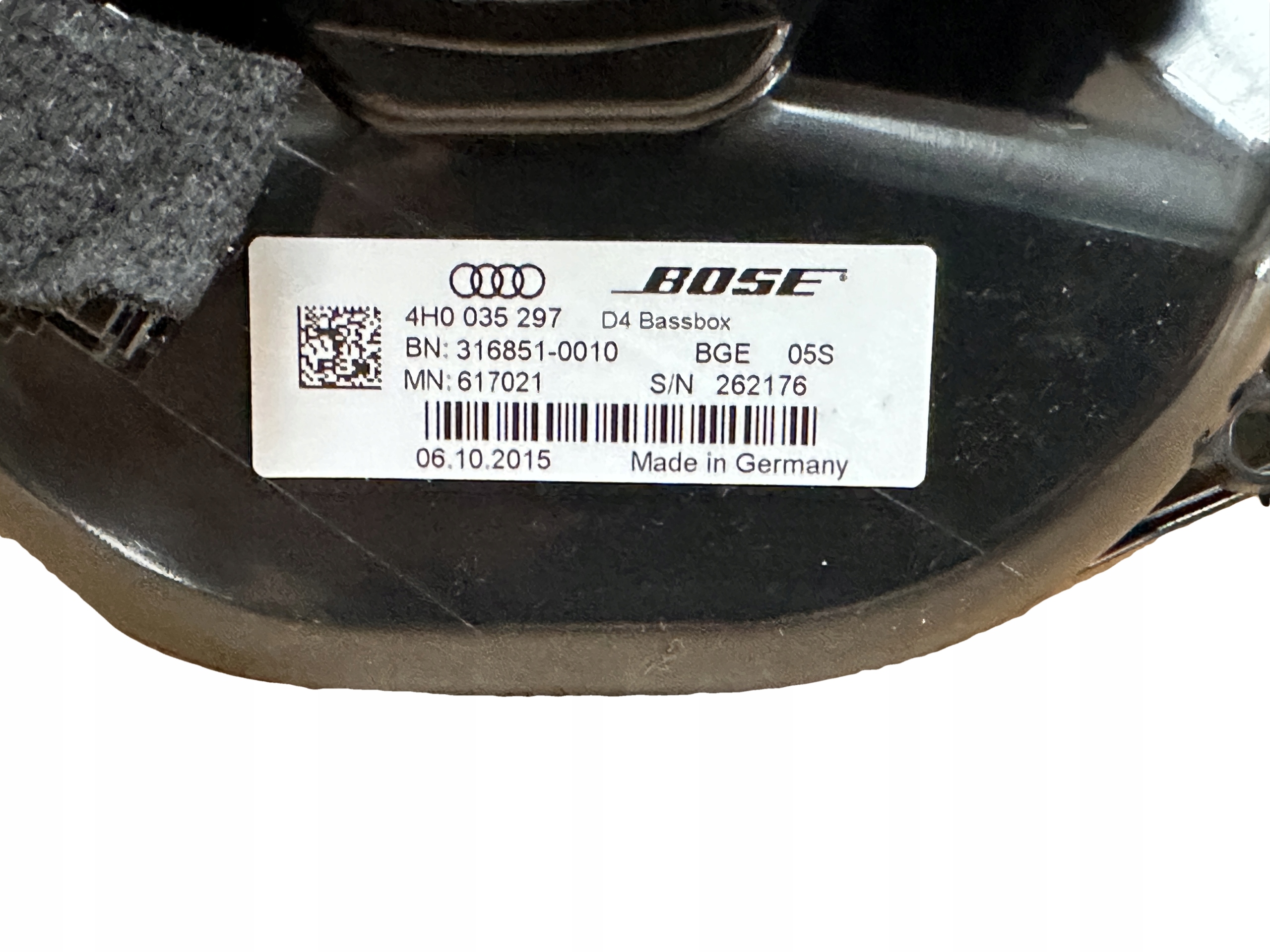 AUDI A8 4H D4 speaker door front BOSE 4H0035297