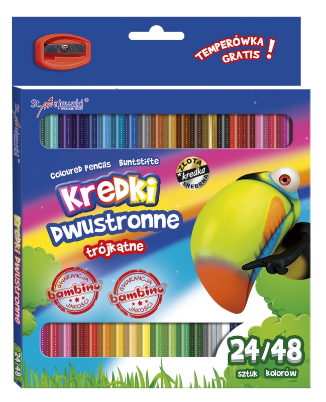 

Kredki trójkątne dwustronne 24 sztuki