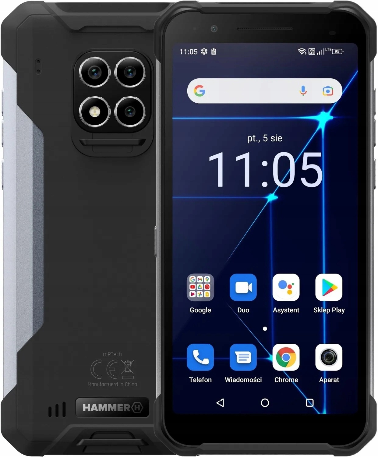 Smartfon Hammer Construction 6/128GB 6" Czarny