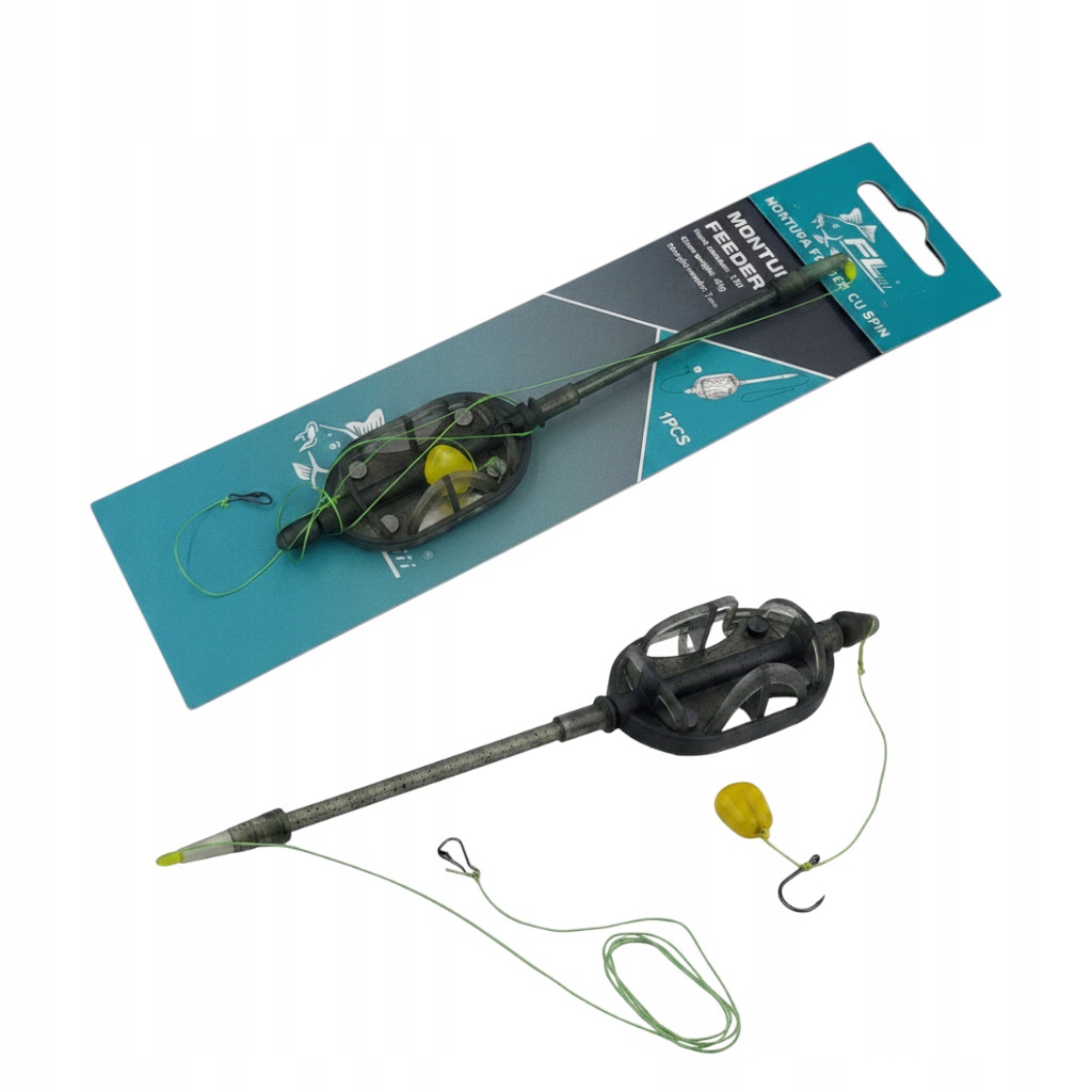 Zestaw Gotowy Koszyk Uzbrojony Method Feeder Podajnik Z Lotką 40G Hak Nr 10