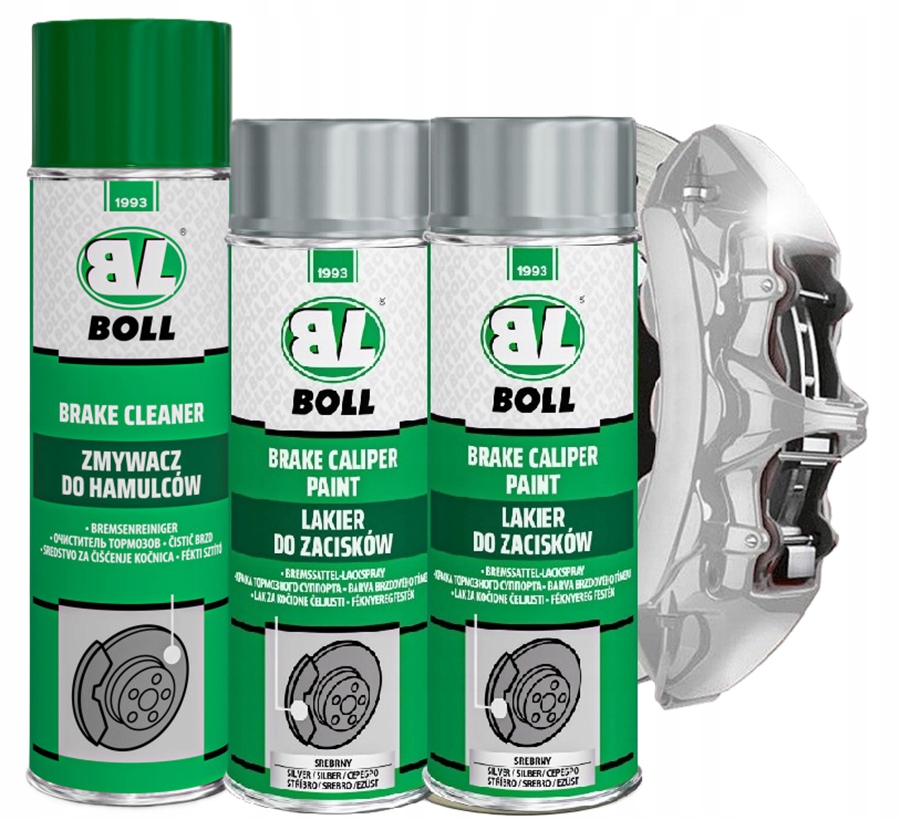 Lakier do zacisków i bębnów hamulcowych srebrny 800 ml +zmywacz Boll