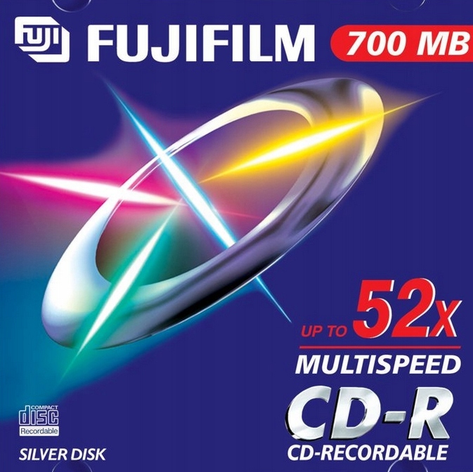 1x Pusta Płyta CD Fujifilm 700MB CD-r Silver Disk Folia!