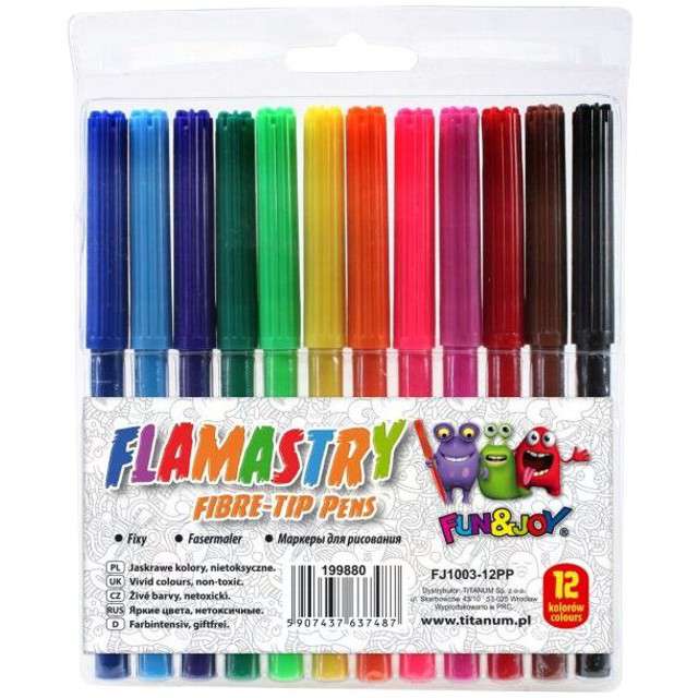 FLAMASTRY mazaki ARTYSTYCZNE mazaki 12 kolorów