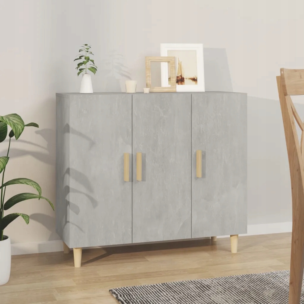 Příborník betonově šedý 90 x 34 x 80 cm kompozitní dřevo Šedá 812496