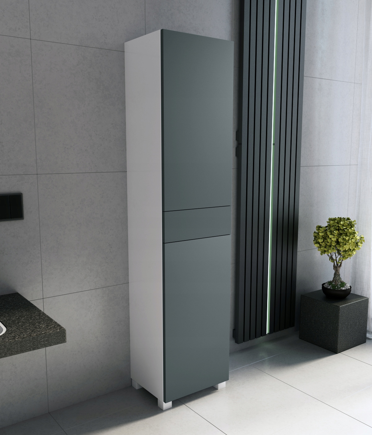 słupek łazienkowy wiszący stojący 40 szary mat Kod producenta MILA