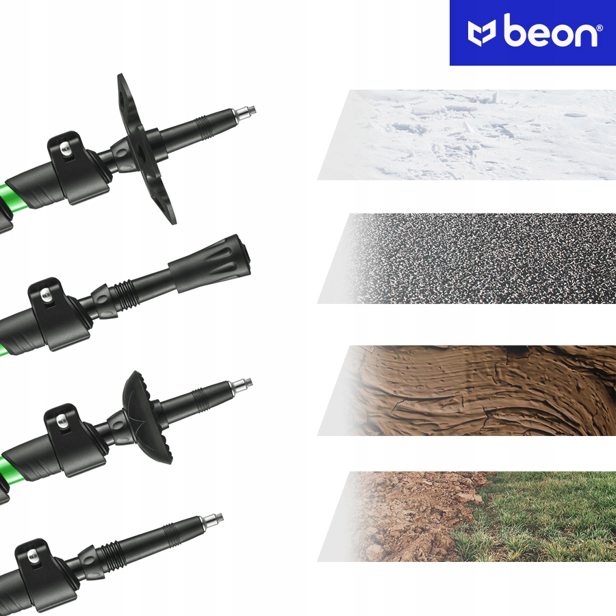 KIJKI TREKKINGOWE DO CHODZENIA PO GÓRACH SKŁADANE TURYSTYCZNE GÓRSKIE BEON Materiał aluminium