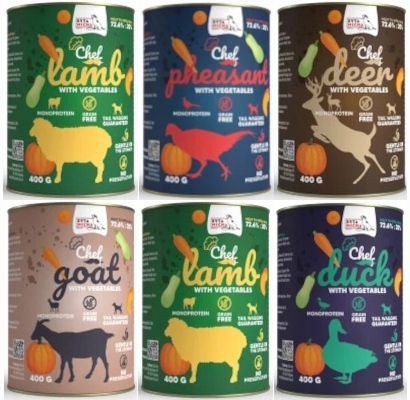 Mokra karma dla psa Syta Micha Chef MIX Smaków Bezglutenowa puszka 6 x 400g